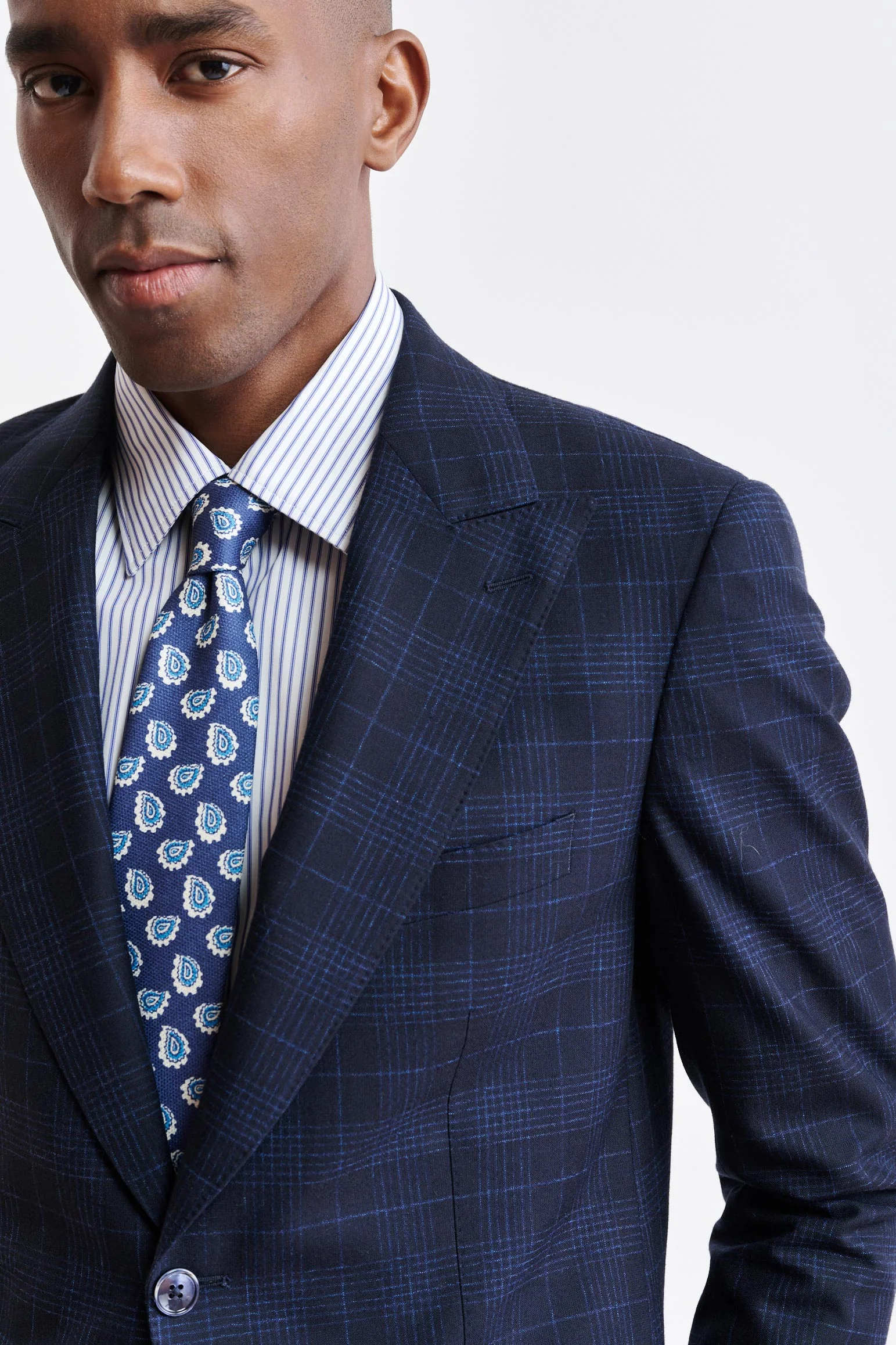 Dark Blue Wool & Cotton Soho Jacket Riviera Trend - Image 3